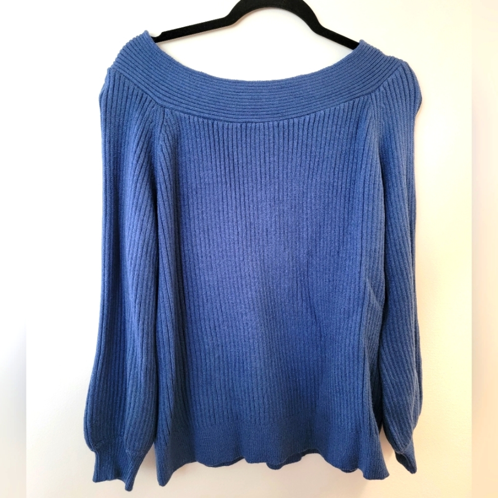 Blue off shoulder sweater